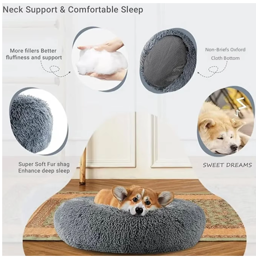 CloudCalm™ Calming Anti-Anxiety Donut Dog Bed