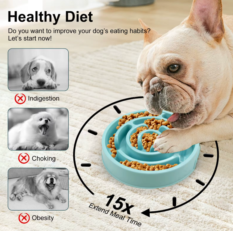 SlowSip™ Slow Feeder Dog Bowl (Anti-Gulp)