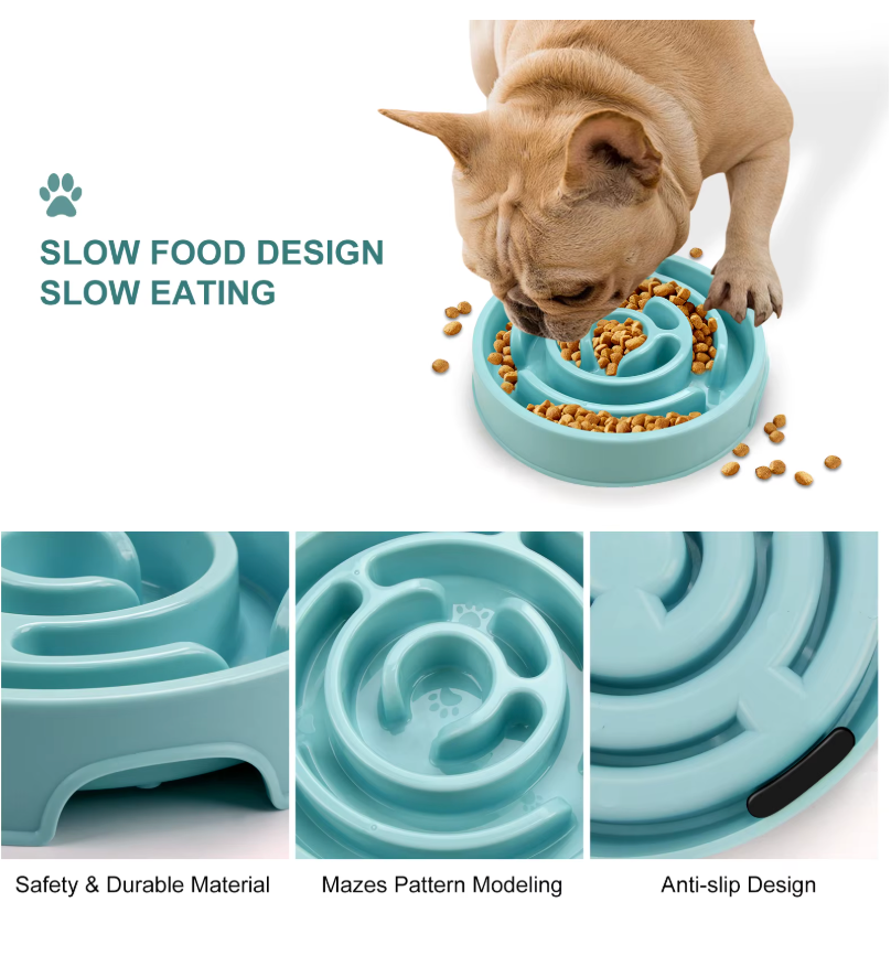 SlowSip™ Slow Feeder Dog Bowl (Anti-Gulp)