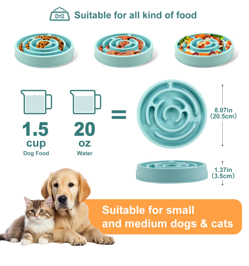SlowSip™ Slow Feeder Dog Bowl (Anti-Gulp)