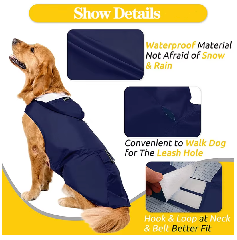 StormShield™ Waterproof Dog Raincoat with Reflective Trim